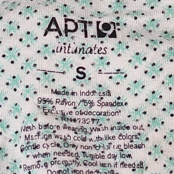 Apt. 9 Intimates Green Pattern with Lace Trim and Satin Tie Pajama Set Size S - Picture 14 of 16